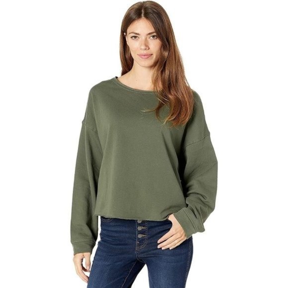 SANCTUARY Perfect Cotton Sweatshirt in Fatigue - Size S/M - Picture 1 of 2